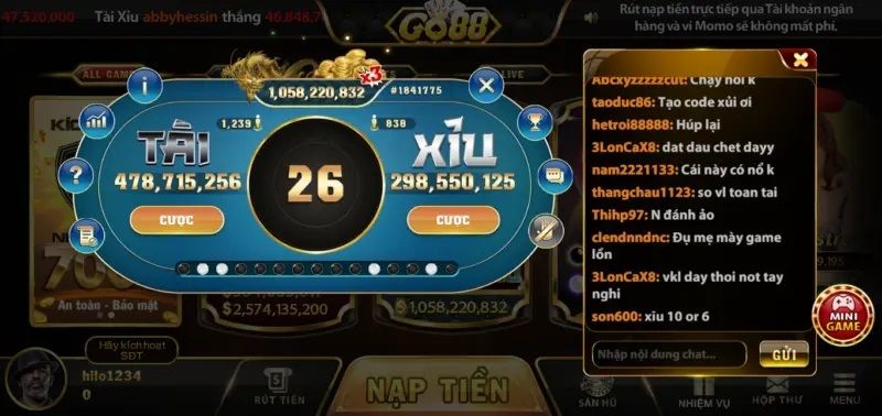 Game tài xỉu tại Go88